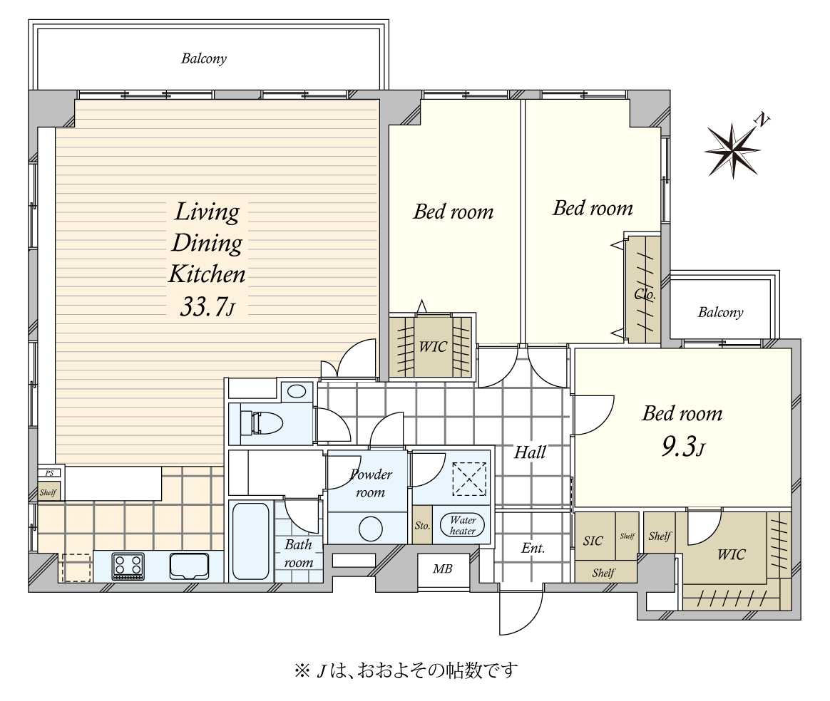 サンビューハイツ第二元麻布の間取図