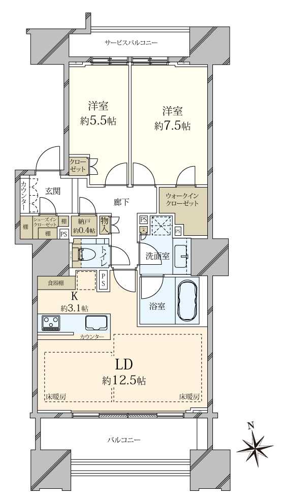 グランドヒルズ南青山の間取図