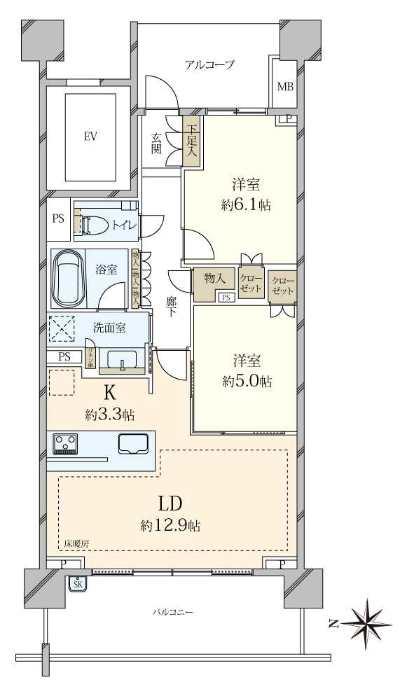 プラウド駒場の間取図