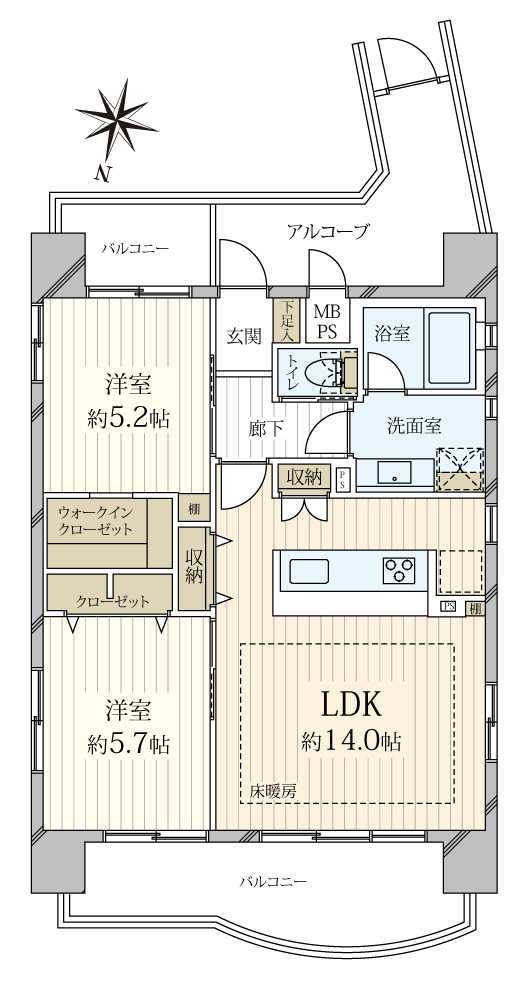 Tフラッツ南麻布の間取図