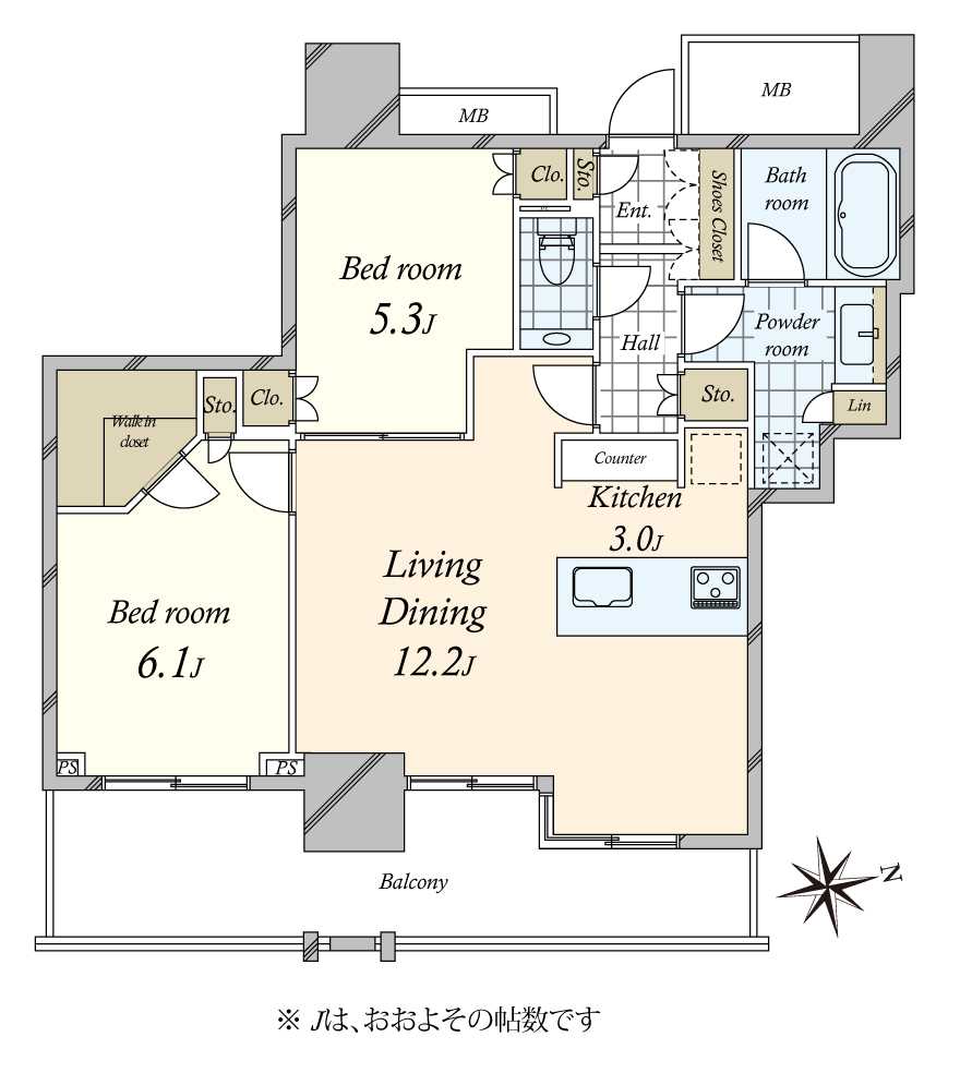 ブランズ麻布狸穴町の間取図