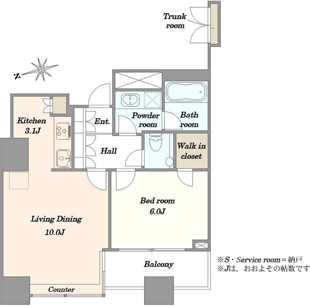 THE TOWERS DAIBA ザ・タワーズ台場WESTの間取図