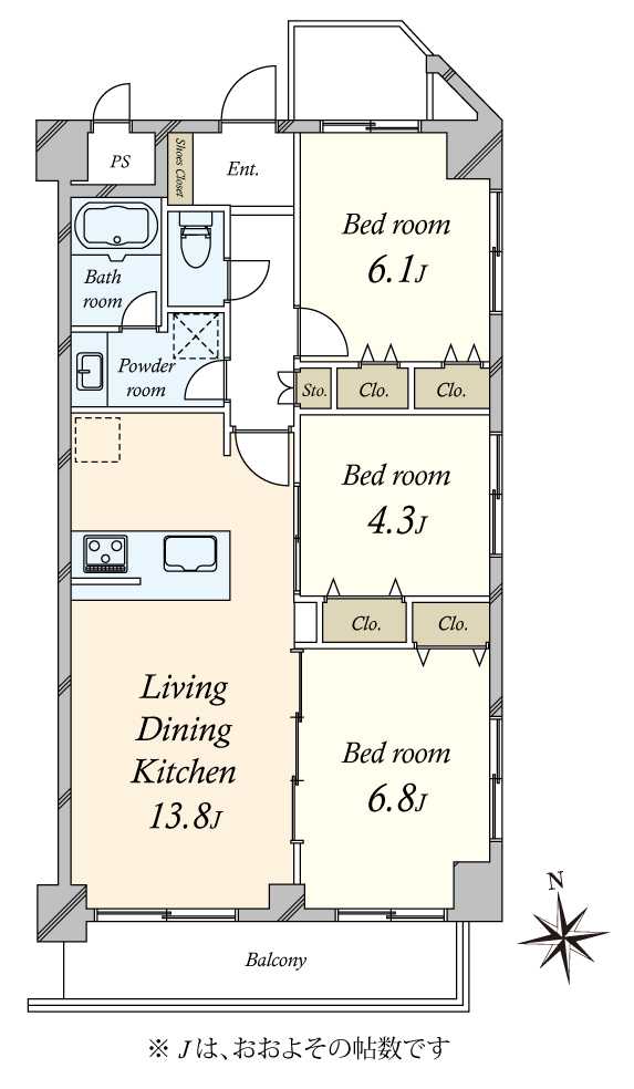 藤和シティコープ若林の間取図