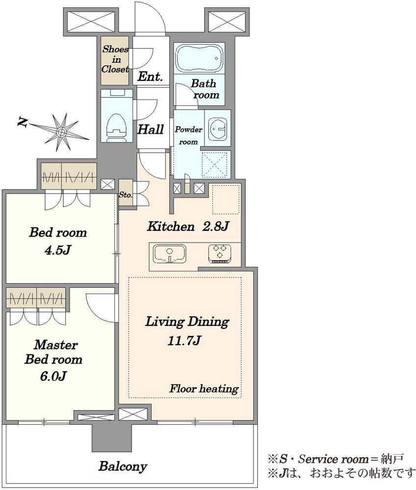プラウドタワー川口クロスの間取図