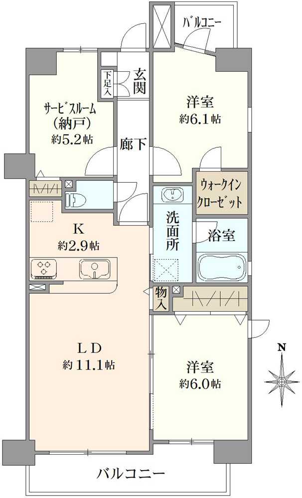 ヴェルレージュ溝の口の間取図