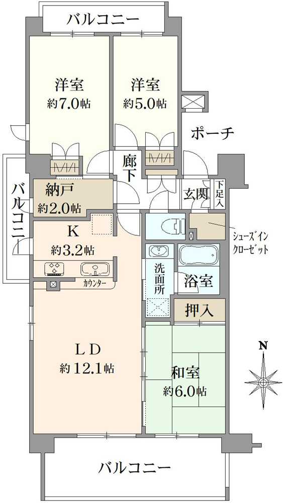 ルネ三鷹エアリーコートの間取図