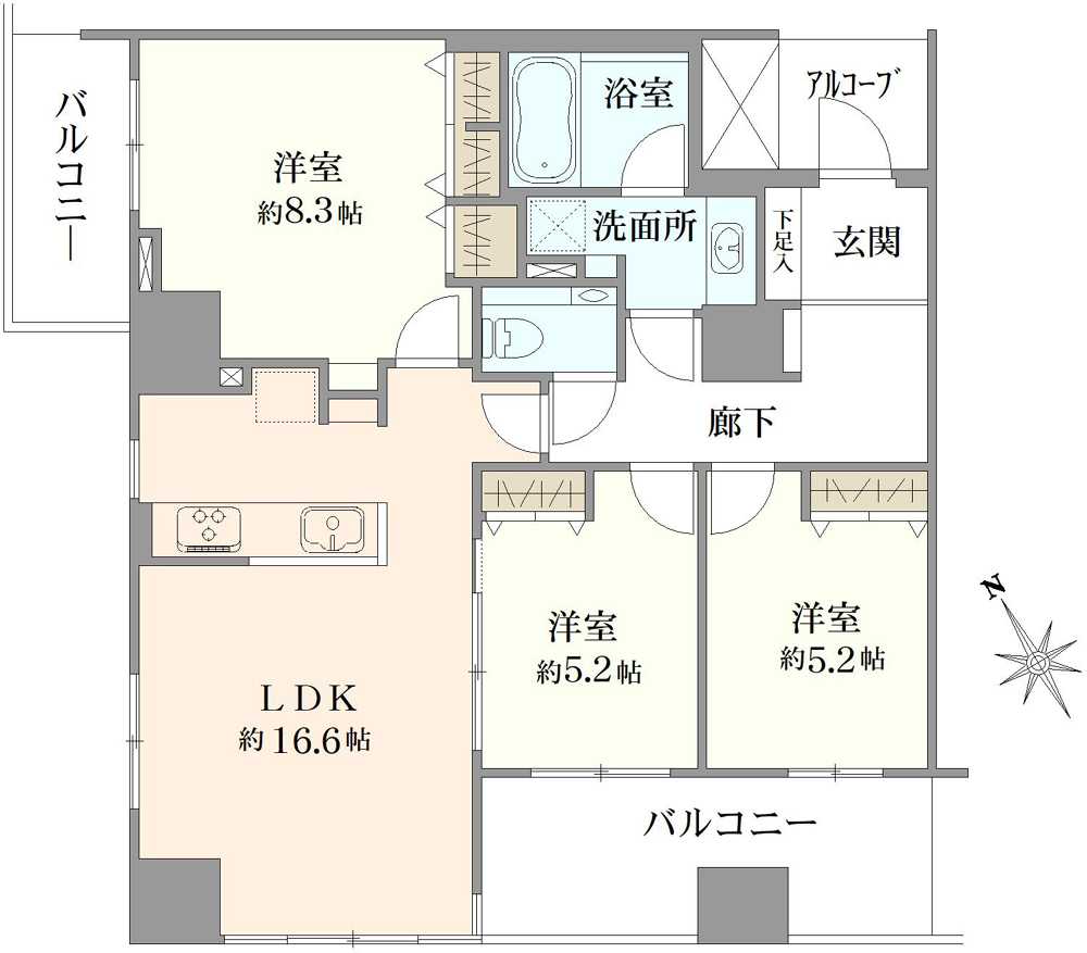 クレッセント三鷹ザ・タワーの間取図