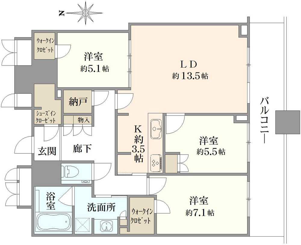 武蔵野タワーズスカイクロスタワーの間取図