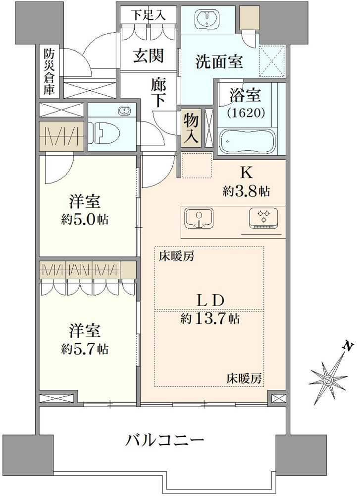 プラウド大阪城の間取図