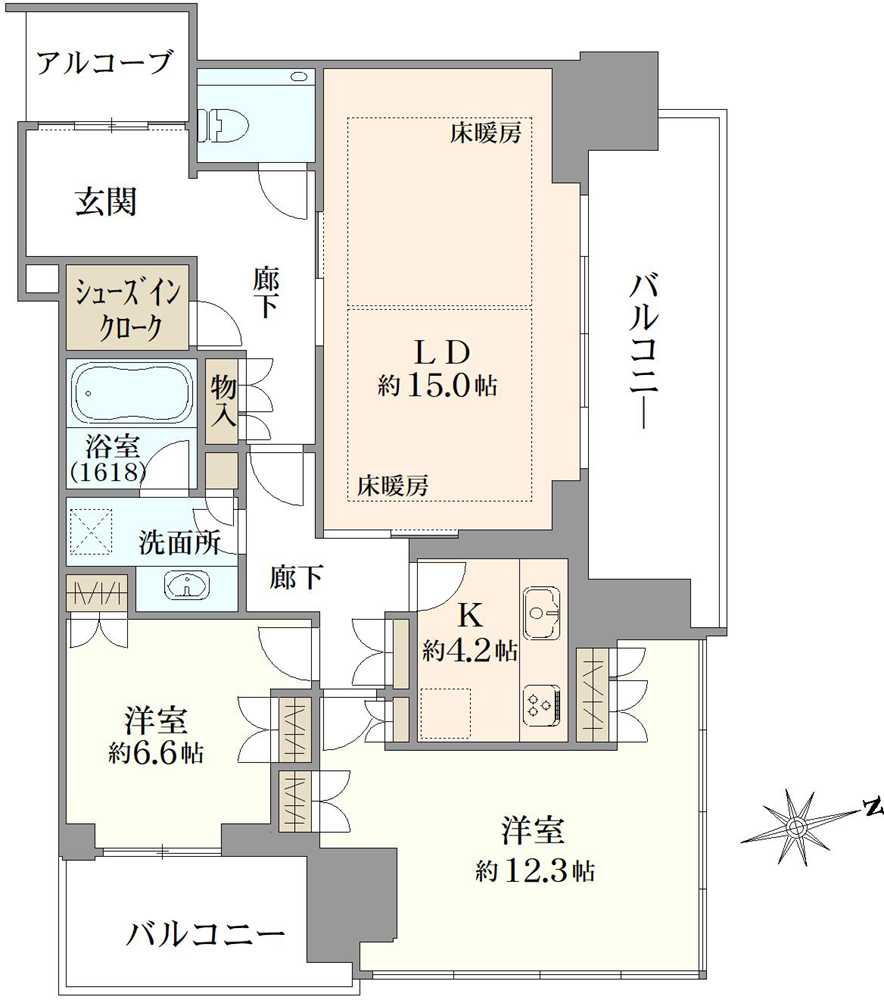 グラングリーン大阪ザ・ノースレジデンスの間取図