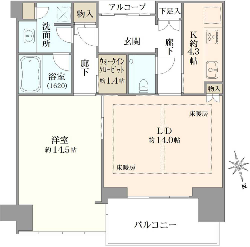 グラングリーン大阪ザ・ノースレジデンスの間取図