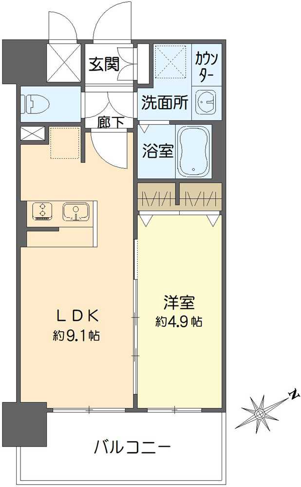 プレサンスOSAKA DOMECITYビーツの間取図