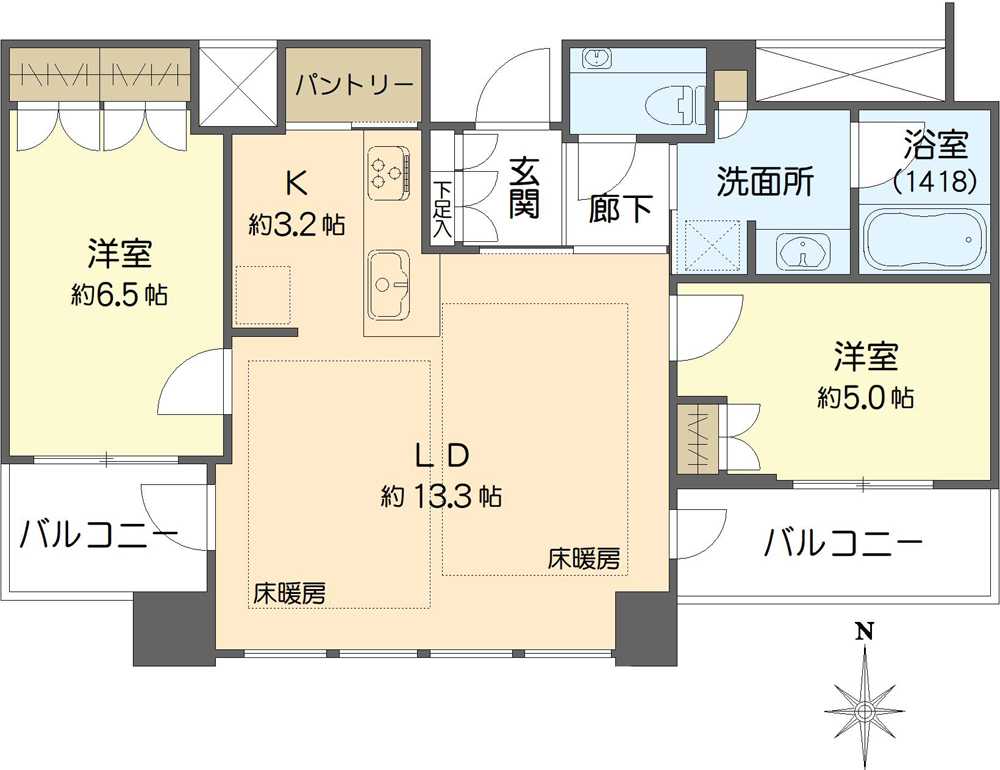 ザ・ファインタワー大手前の間取図
