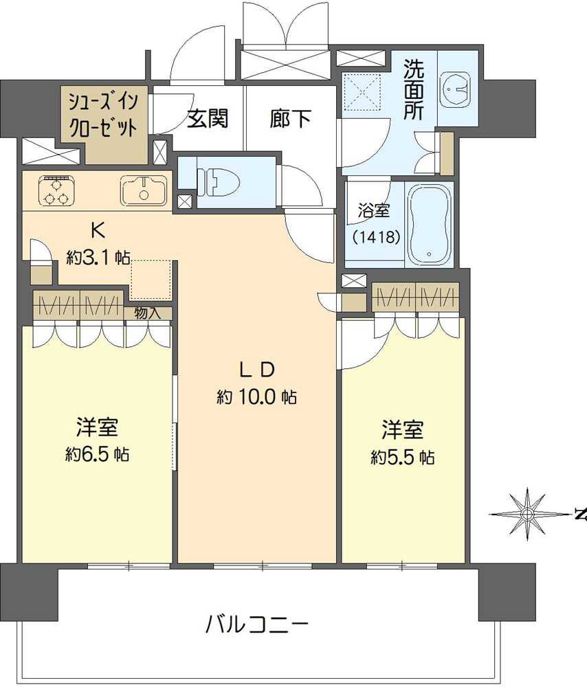 ブランズタワー御堂筋本町の間取図