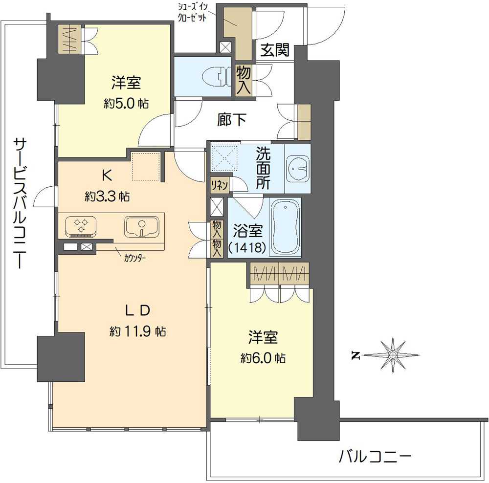 ブランズタワー・ウェリス心斎橋SOUTHの間取図