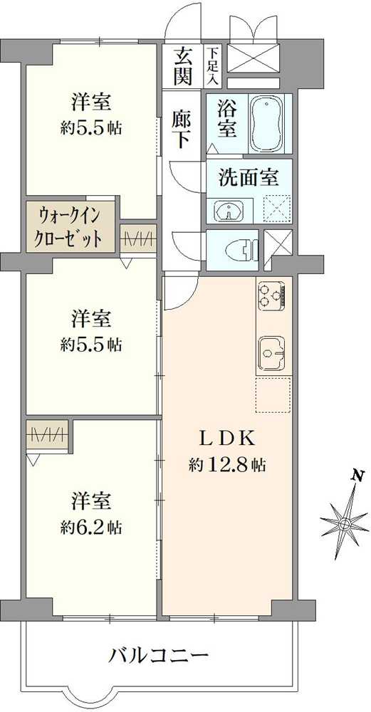 ハイツ新森小路の間取図