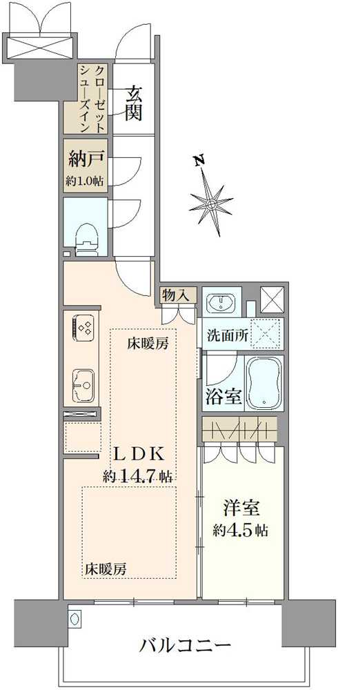 ジオ福島野田The Marksの間取図