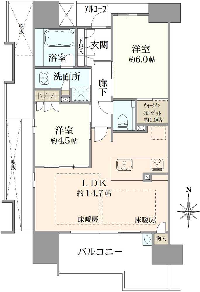 ザ・パークハウス大阪福島の間取図