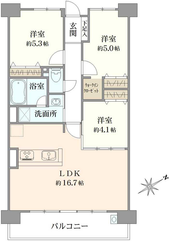 キングマンションアンティオーネ御幣島イーストヴェールの間取図