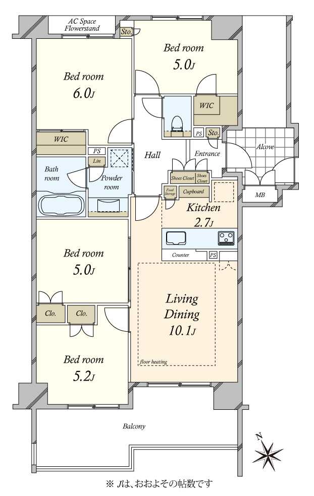 アリュール多摩川の間取図
