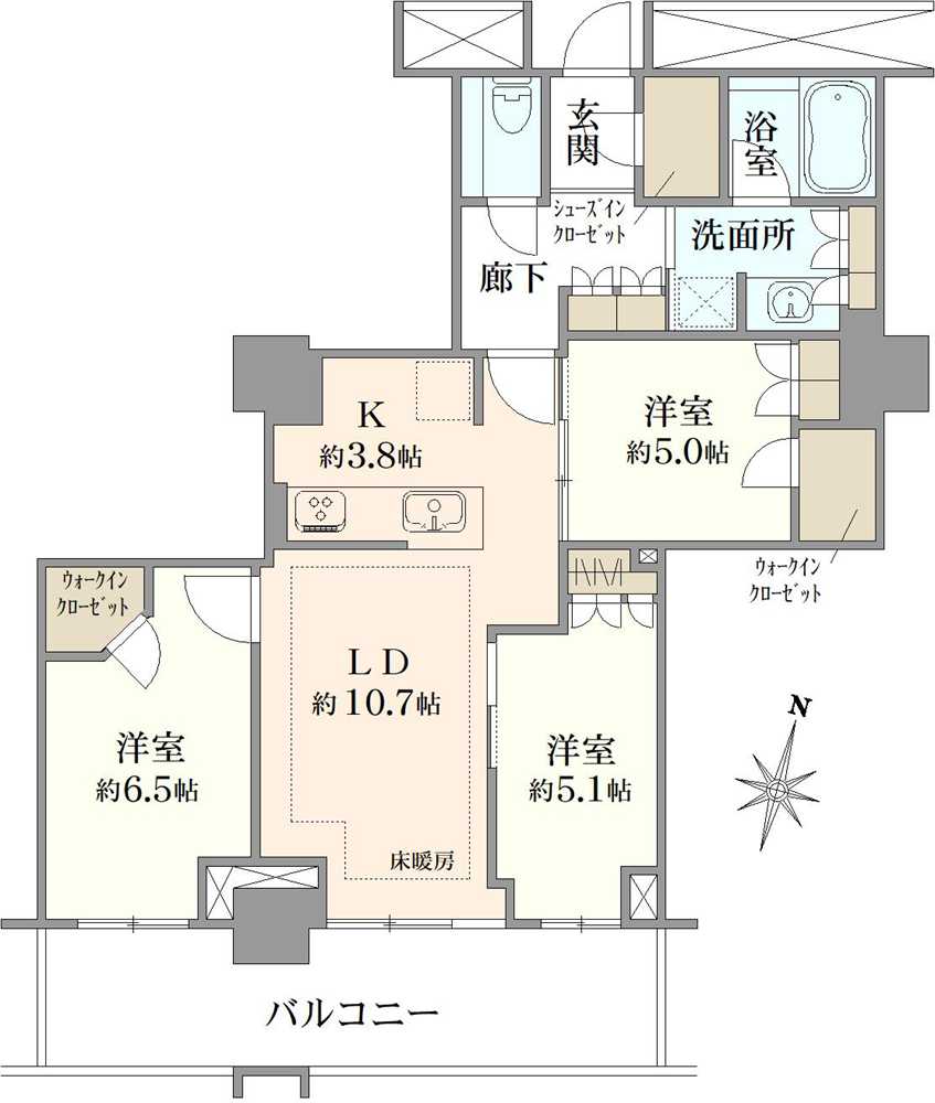 プラウドタワー金町の間取図