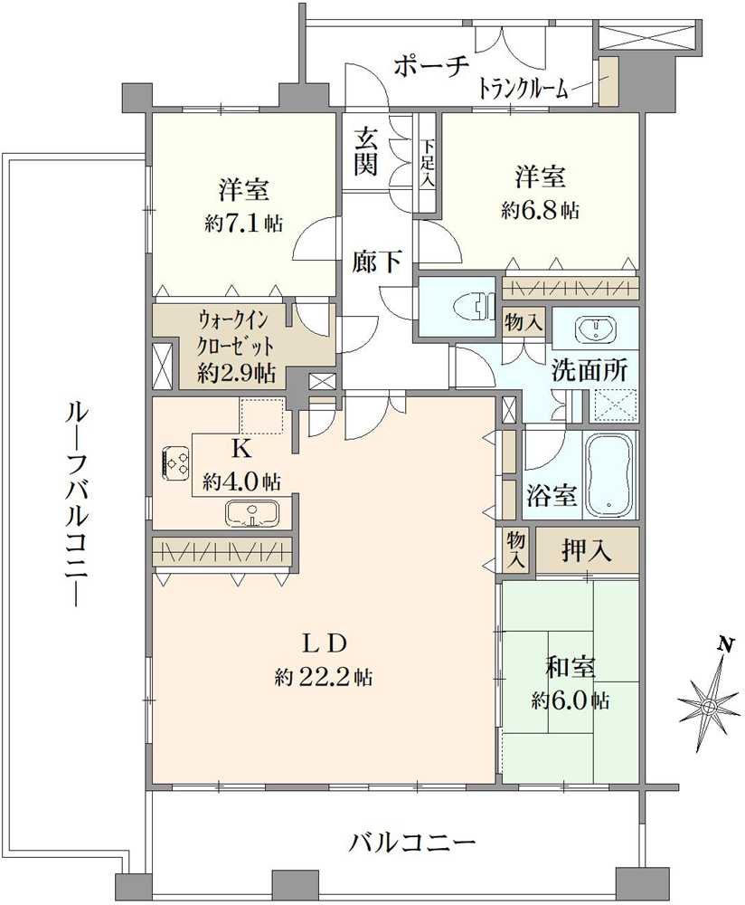 クレストフォルム東京ビューフォートの間取図