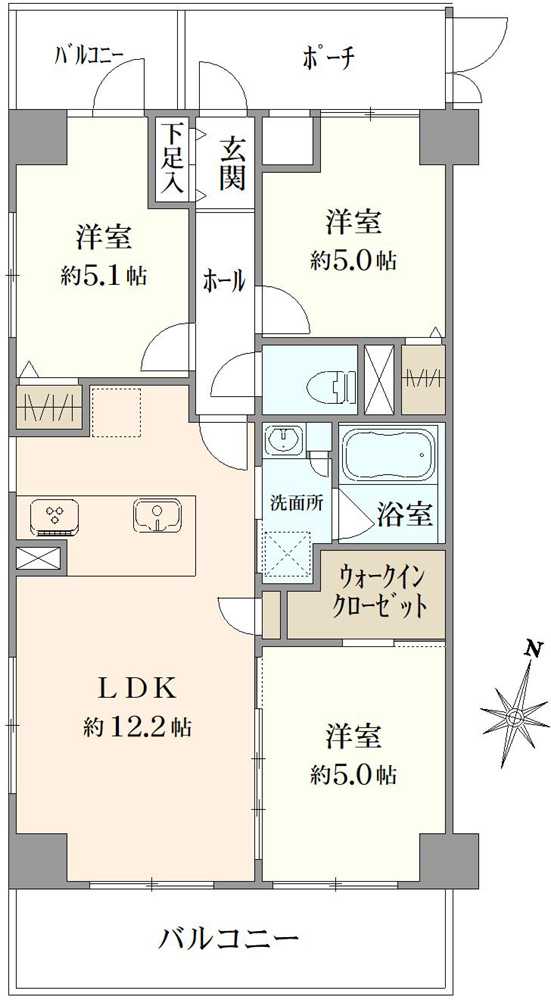 オリンポス四つ木の間取図