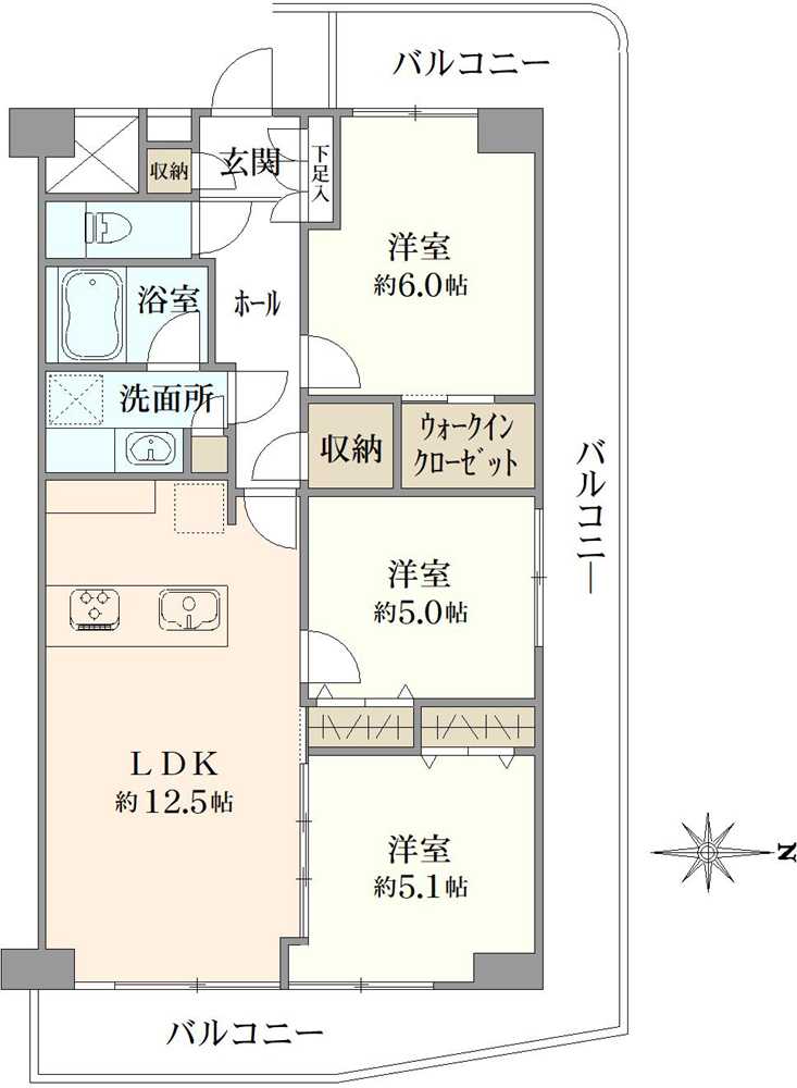 洋伸東大島マンションの間取図