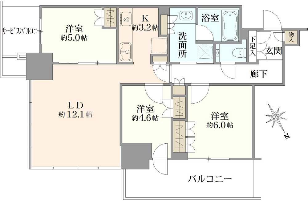 プラウドタワー小岩フロントの間取図