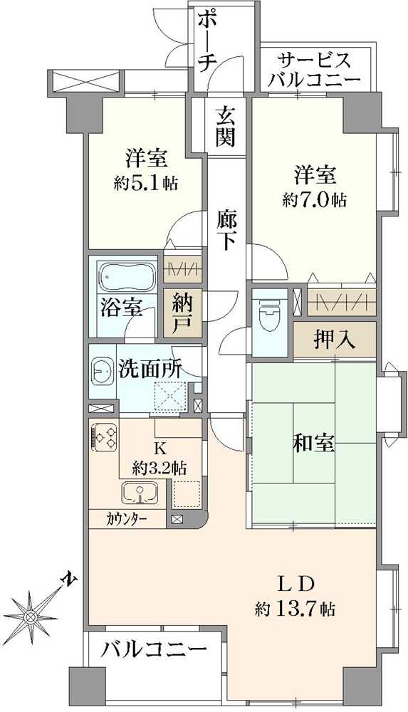 葛西パークサイドアベニューの間取図