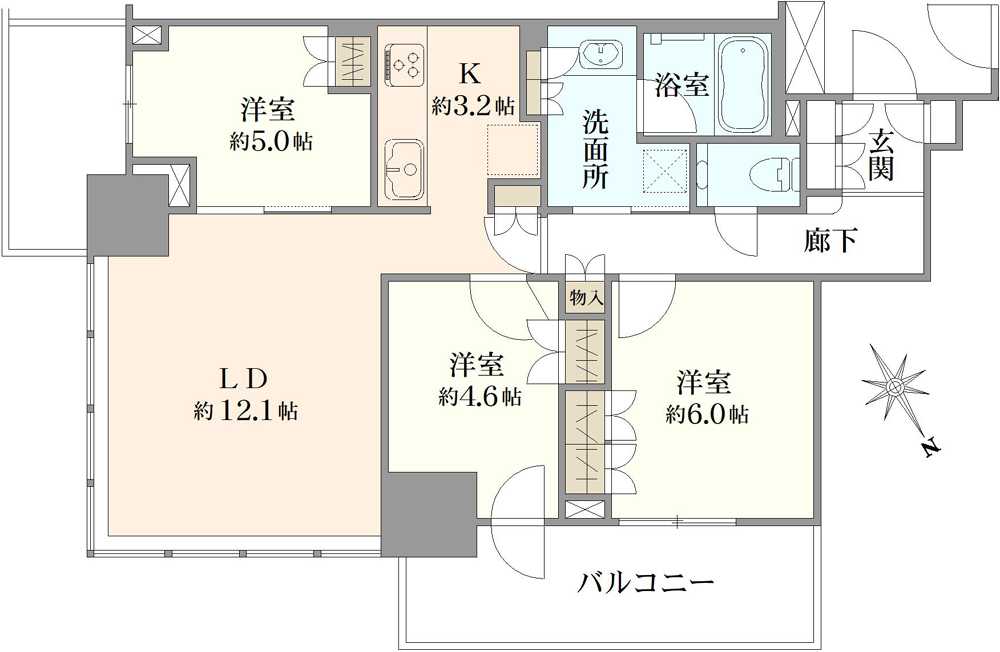 プラウドタワー小岩フロントの間取図