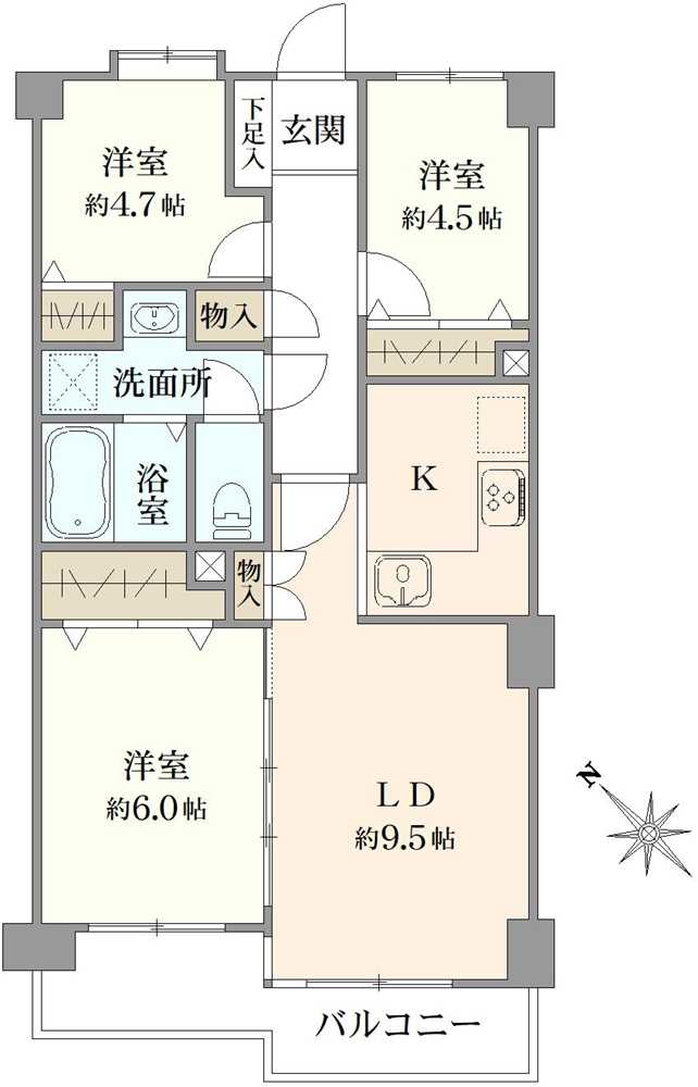藤和上永谷ハイタウンの間取図
