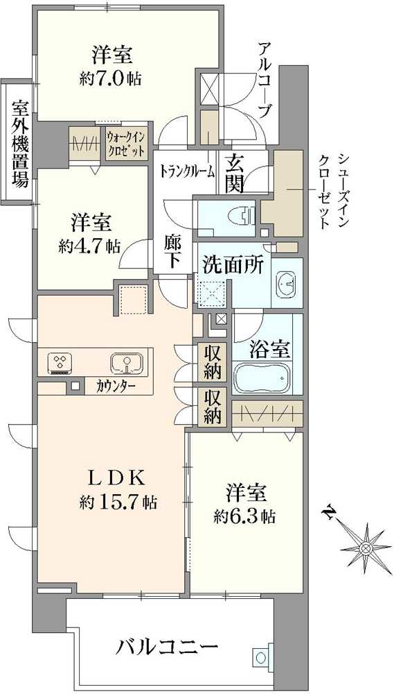 プラウド新小岩親水公園の間取図