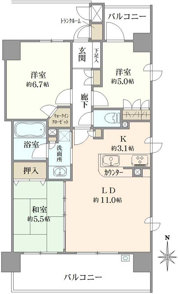 ラヴィドール亀戸の間取図