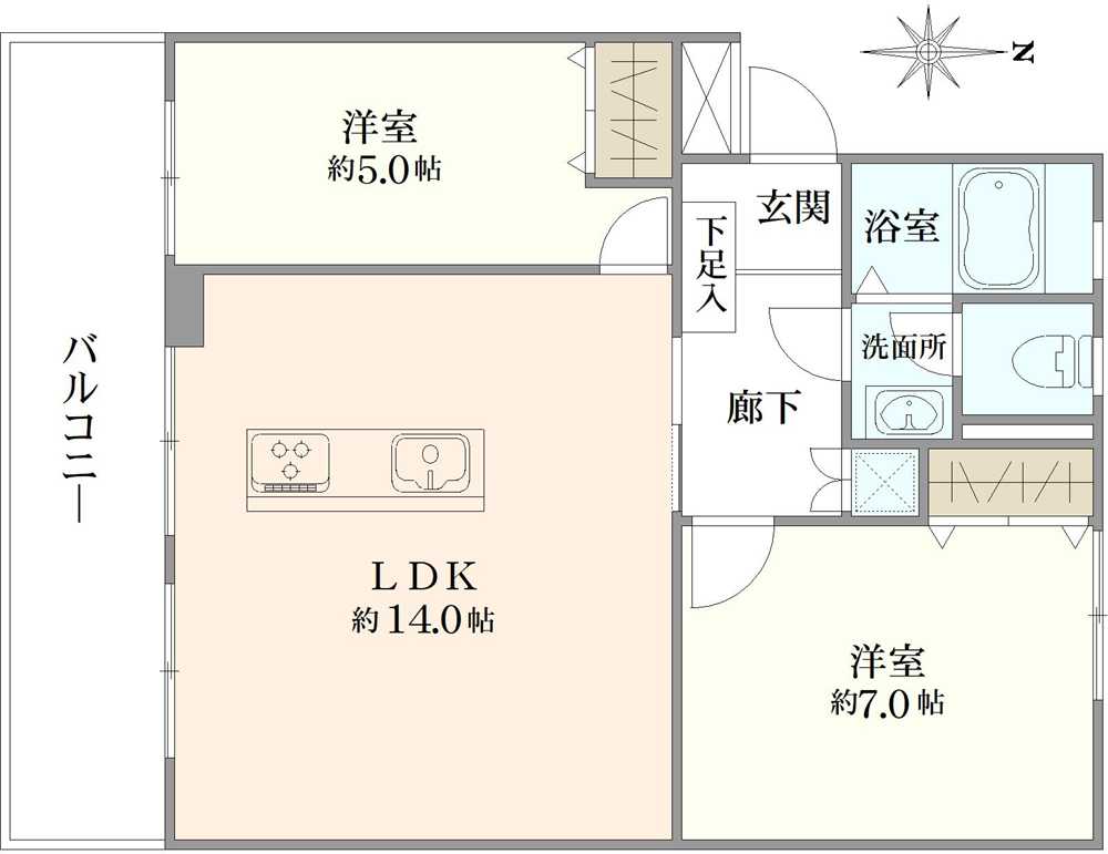 前野台住宅1号棟の間取図