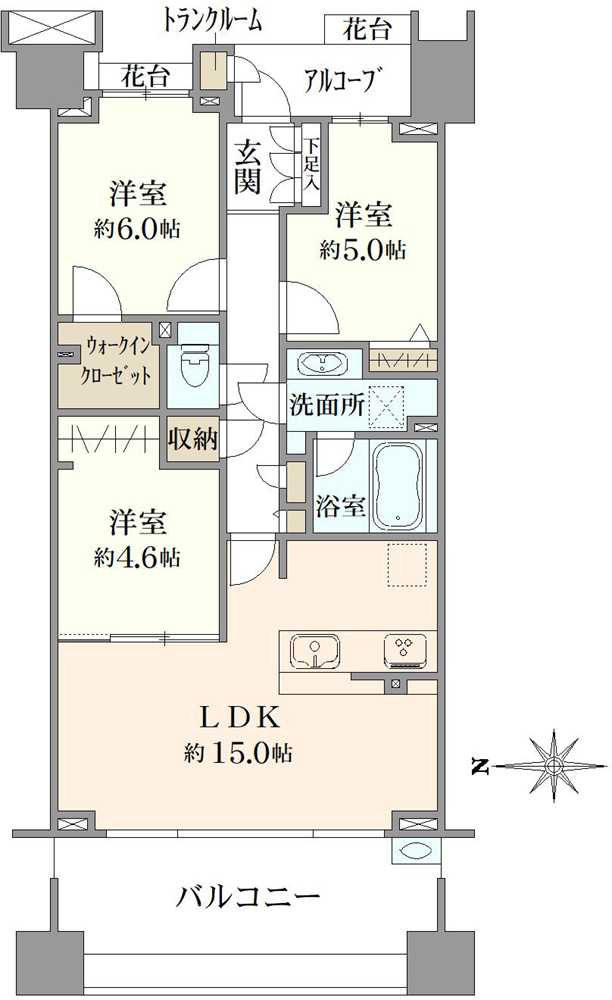 東京テラスB棟の間取図