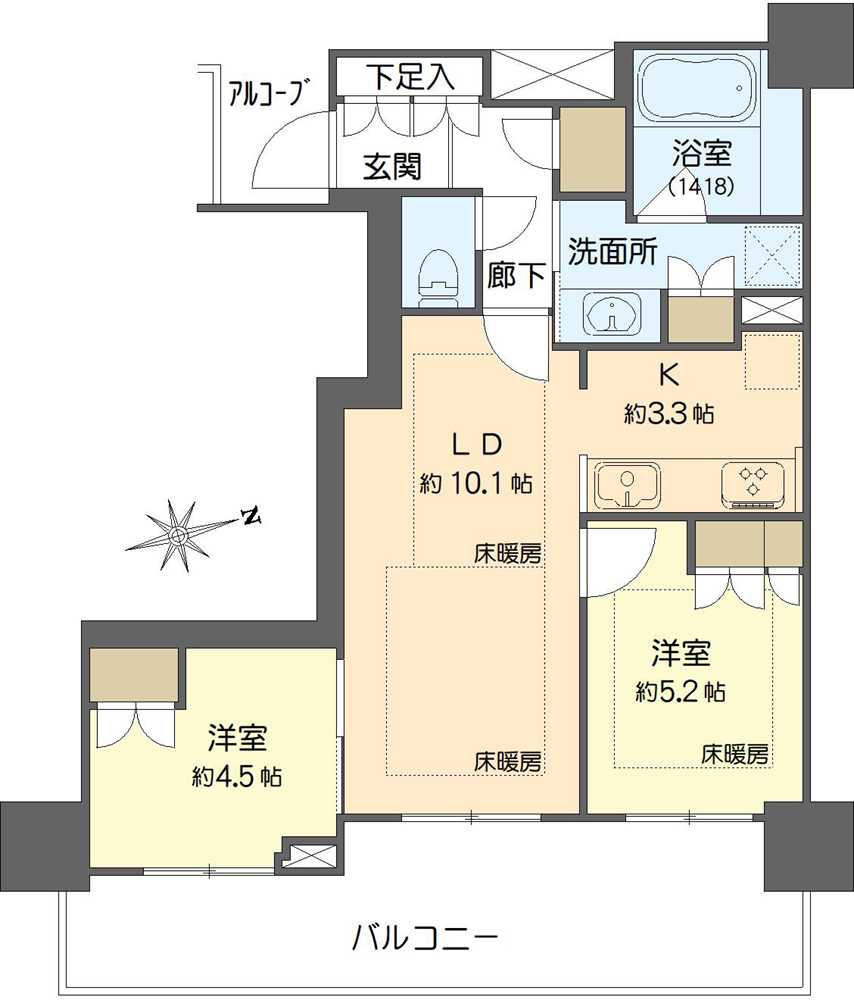 プラウドタワー堺東の間取図
