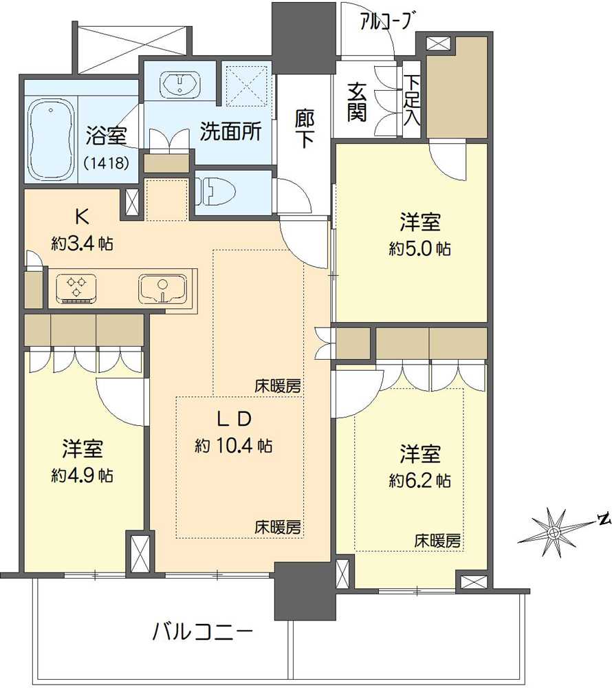 プラウドタワー堺東の間取図