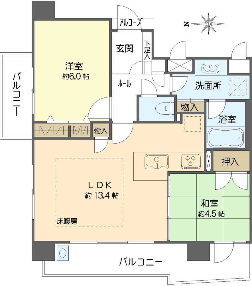 プレステージ北大阪ブライトスクエアの間取図