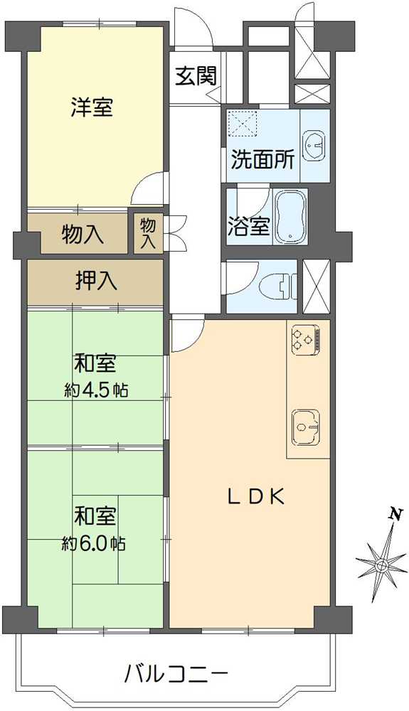 メゾン桃山台2号棟の間取図