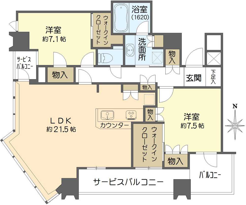 パークタワー北浜の間取図