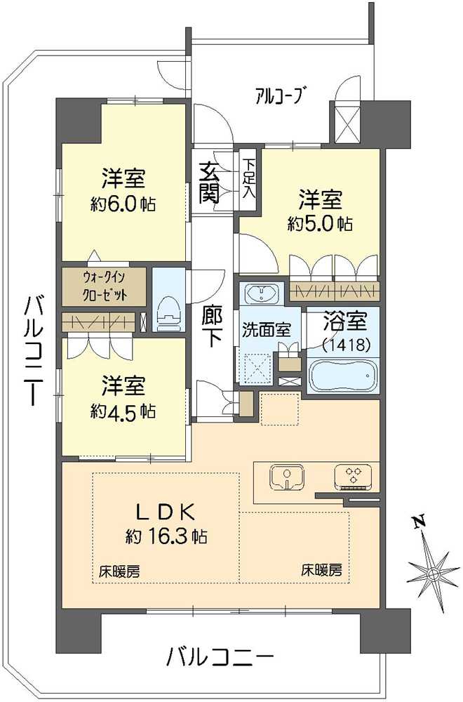 サンメゾンなかもず駅前IIの間取図