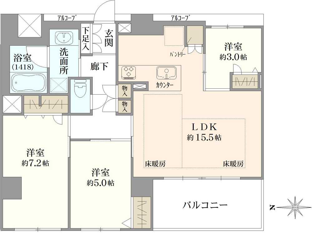プレサンスロジェ夙川の間取図