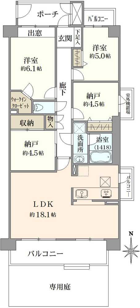 ステイツ苦楽園ガーデンヒルズの間取図