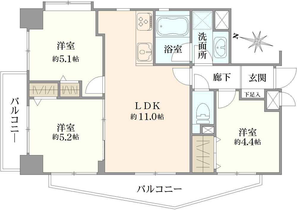 ビッグヴァンベイフロント横浜の間取図