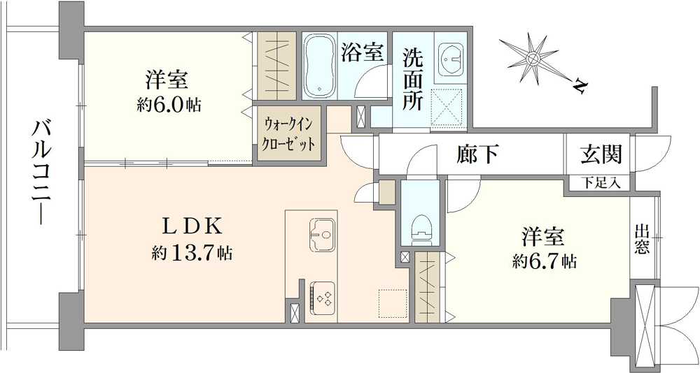 ルイシャトレ鶴見ウエストコートの間取図