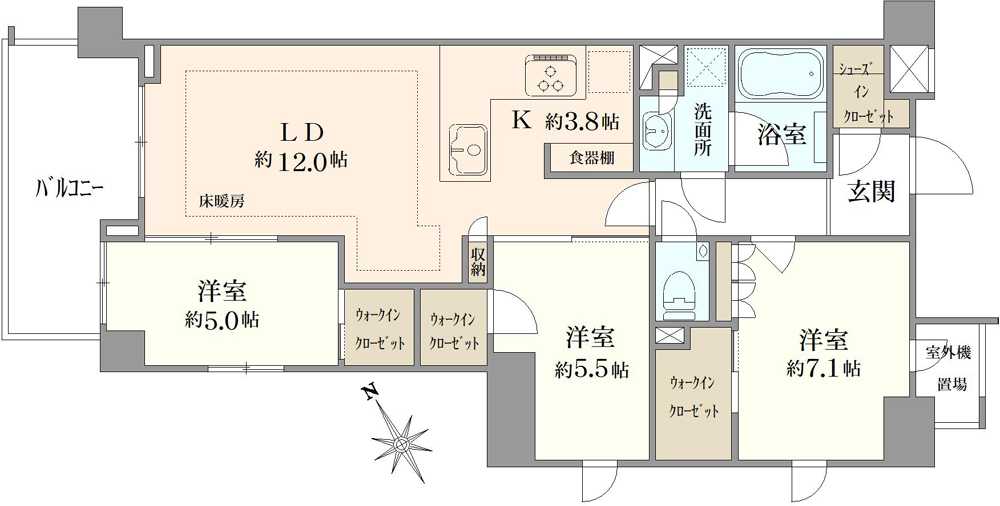 オープンレジデンシア西片の間取図