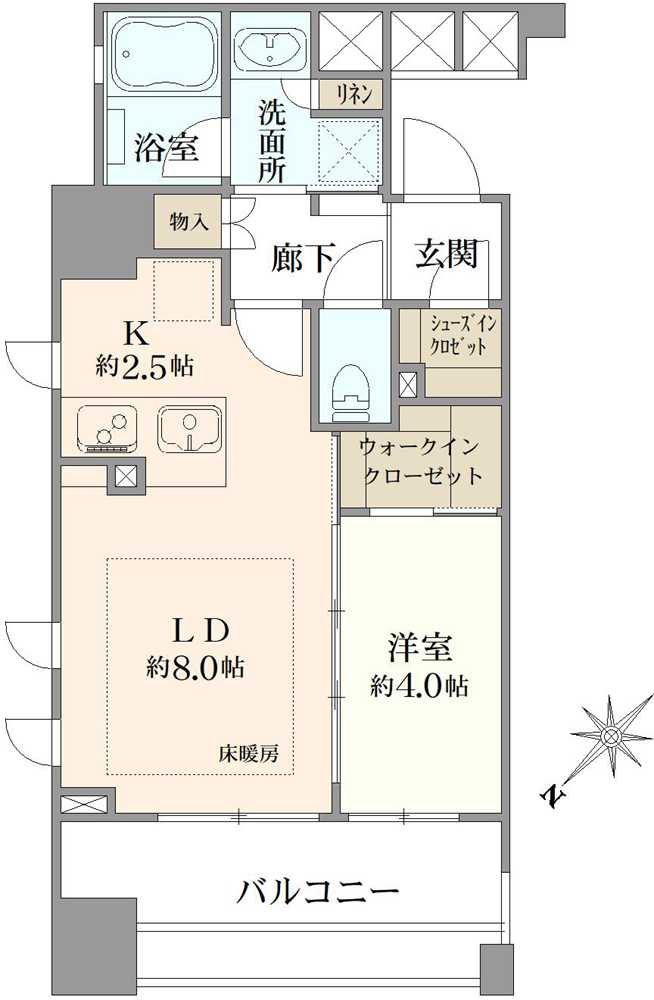 リビオ文京茗荷谷の間取図