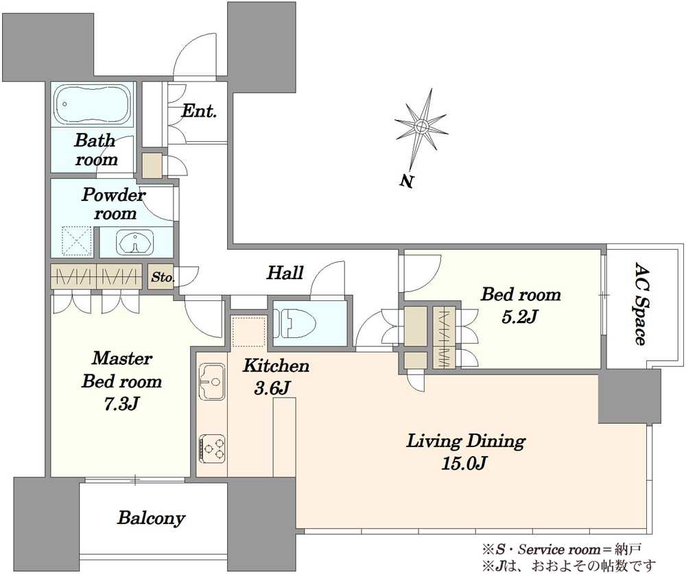 赤坂タワーレジデンストップオブザヒルの間取図