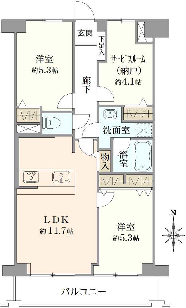 ライオンズマンション船橋第5の間取図
